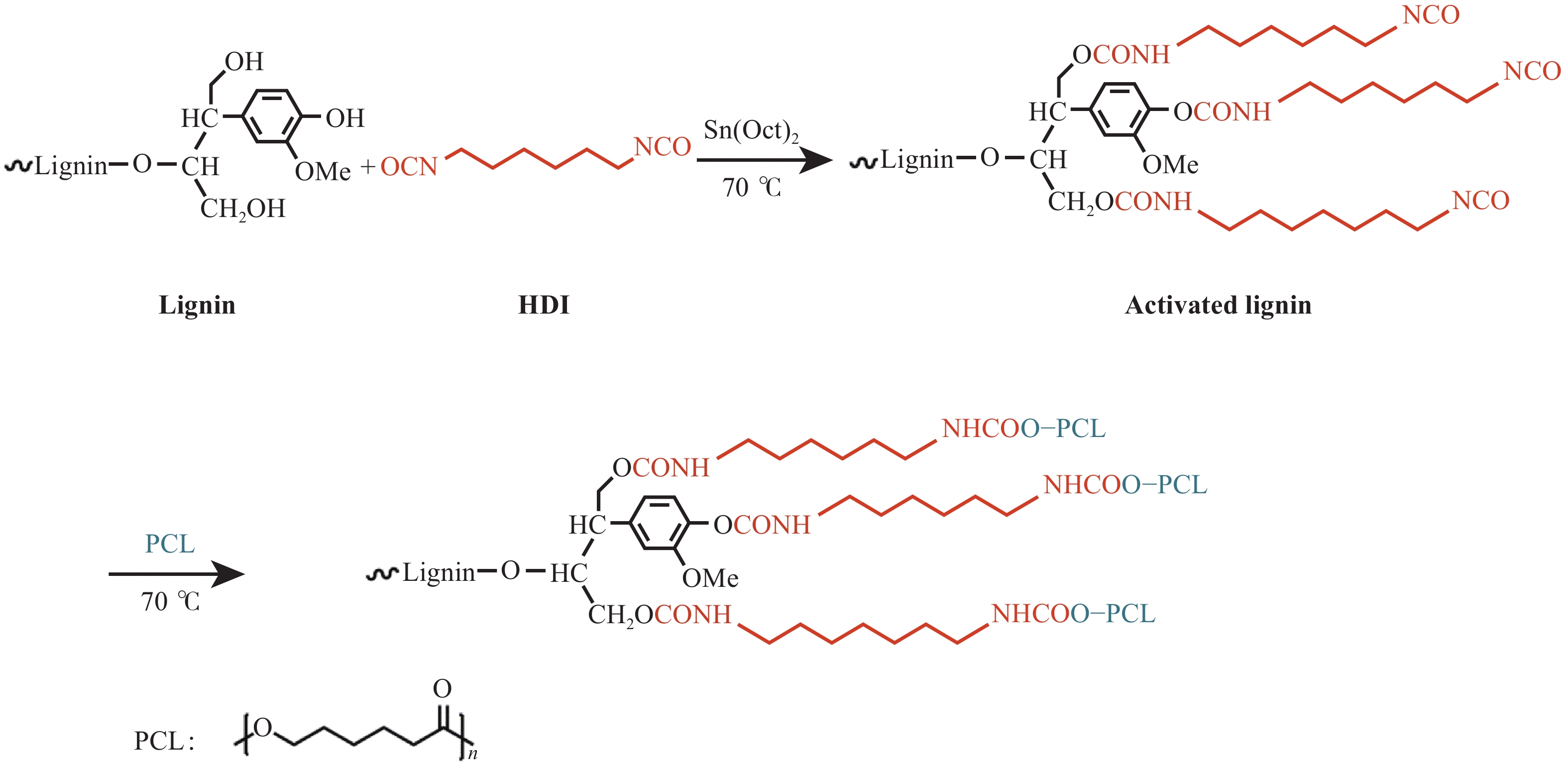 木质素结构式木质素 接枝纳米材料填充聚己内酯路线图木材改性木质素